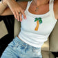 Beading Sling Tops Women's O-neck Sleeveless Spaghetti Strap Ribbed Vest Summer New Ladies Basic Casual Streetwear