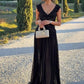 Patchwork Jacquard Mesh Maxi Dress Women v-Neck Folds Sleeveless Skinny Elegant Wedding Party Chic Vacation Vestidos