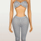Wild Vacation 2 Piece Set Women Polka Dot Print Halter Tank Tops+Bike Shorts Stretch Matching Street Party Outfits