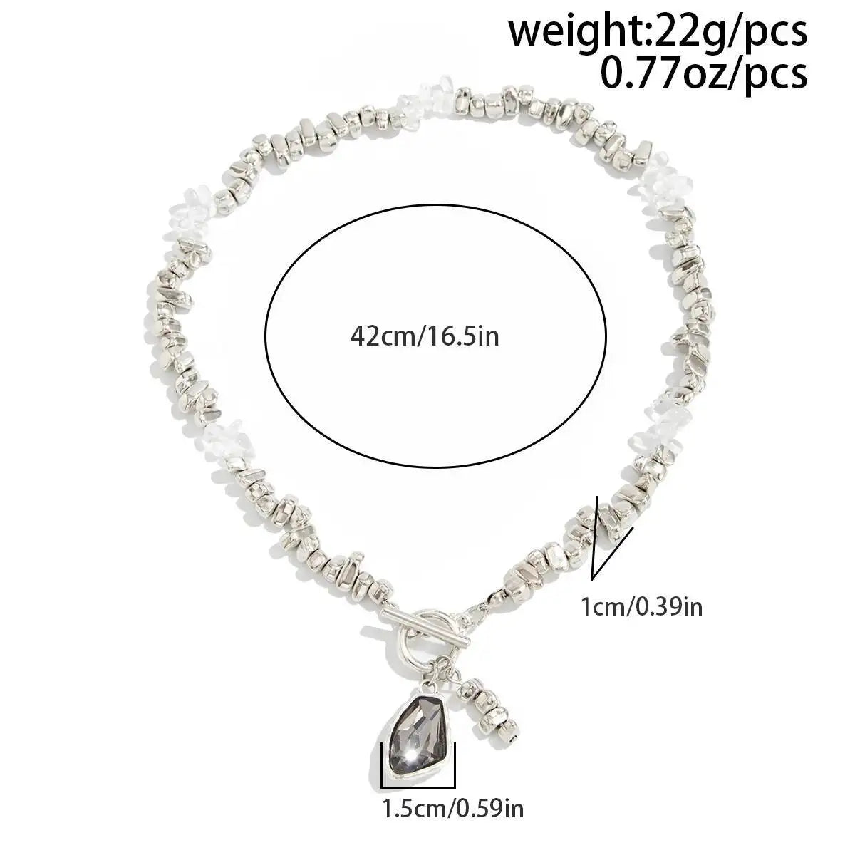 Retro Black Acrylic Rhinestone Pendant Choker Necklace for Women Trendy Creative OT Buckle Neck Jewelry Accessory