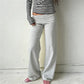 Women Wide Leg Pants Solid Fold Over Waist Casual Trousers Spring Fall Straight Leg Sweatpants Bottoms Y2K Streetwear