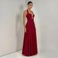 Elegant Deep Plunge Halter Backless Maxi Dresses 2026 Woman Wedding Guest Party Dress Pink