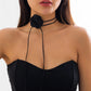 Gothic Elegant Big Rose Flower Clavicle Chain Necklace Women Wed Bridal Sexy Adjustable Choker Mariage Jewelry Y2K Accessories