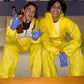 Adult Breaking Bad Cosplay Yellow Hazmat Coverall Jumpsuit Full Zip Disposable Protective Suit Halloween Carnival Party