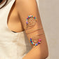 12 Colors Bohemian Stone Upper Armband Cuff Open Bangles for Women Tassel Long Chain Pendant Arm Body Bracelet Jewelry