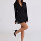 Long Sleeve Single-breasted Sexy Blazer Dress Women Gown Elegant Black V Neck High Waist Club Party Dress Office Lady