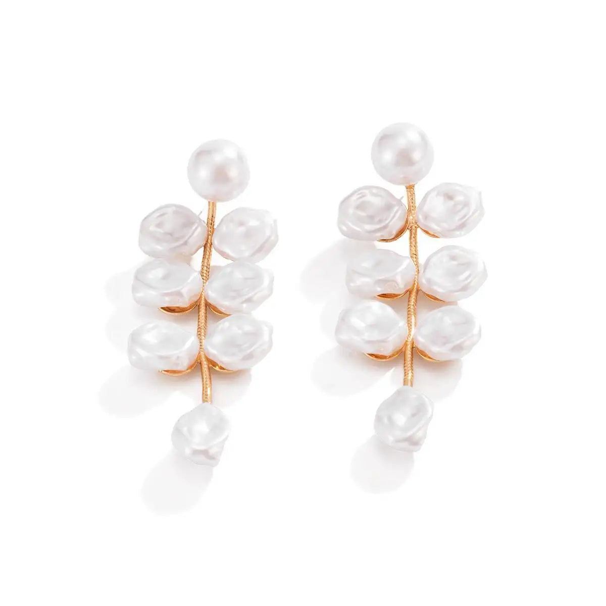Elegant Creative Irregular Imitation Pearl Drop Earrings for Women Fashion Romantic Wedding Banquet Jewelry Accessory Gift
