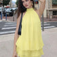 Sexy Mesh Backless Halter Mini Dress Yellow 2026 Summer Dresses for Women Vacation Outfits