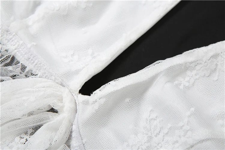 Hottie Mesh Patchwork Tank Tops Women Halter Low-Neck Backless Bow Decoration Splits Hem Wild Summer Style Streetwear