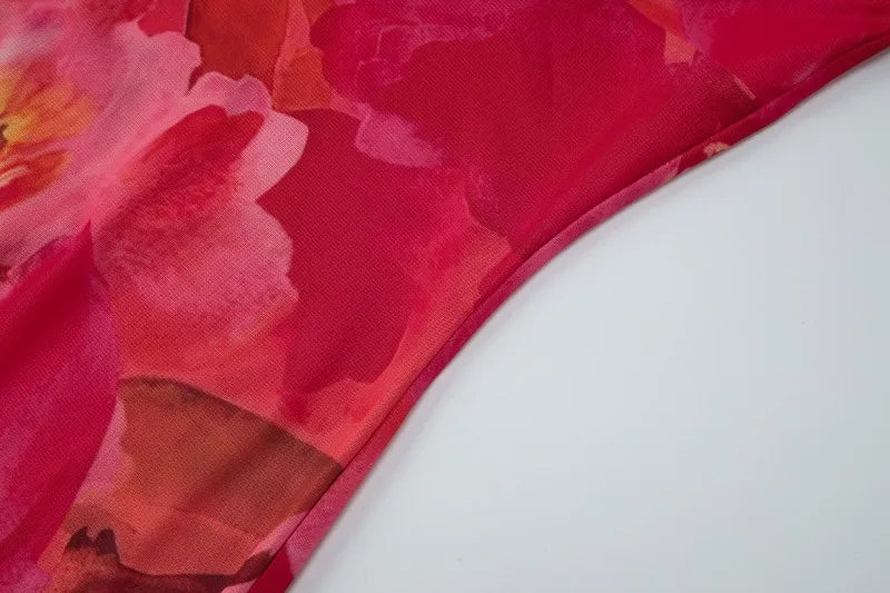 Floral Print Deep V Neck Sleeveless Maxi Dress Summer 2026 Elegant Evening Dresses Wedding Guest
