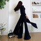 Elegant 2 Pieces Set Long Sleeve Top Bell Bottom Pants Co Ord Sets for Woman Clothing Fall Going Out Outfits
