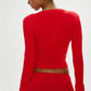 Knitted Fashionable Casual Cardigan Top Solid Color Round Neck Long Sleeved Slim Fit Winter Fall Button Sweater Tops
