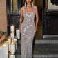 Sequins Backless Sexy Maxi Dress For Women Gown Fashion Sparkle Square Collar Sleeveless Bodycon Club Long Dress
