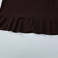 Hollow V Neck Long Sleeve Short Dresses Fashion Solid Ribbed Knitted Fall Winter Dress Woman High Quality