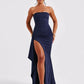 Strapless Backless High Split Maxi Dress Women Fashion Off-shoulder Sleeveless Bodycon Club Party Long Dress Elegant