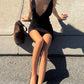 Halter V Neck Backless Sexy Mini Dress Women Elegant Off-shoulder Sleeveless Ruched Slinky Club Party Dress Clubwear