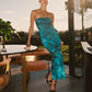 Women Y2K Floral Tube Long Dress Backless Strapless Bodycon Maxi Dresses Summer Holiday Bandeau Dress Beachwear