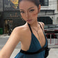 Irregular Hem Camisole Women Halter v-Neck Bandage Backless Sexy Midnight Hottie Hip-Hop Style Fashion Summer Tops