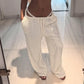 Textured Sheer Beach Trousers Casual Drawstring Baggy Wide Leg Pants for Woman Vacation Outfits