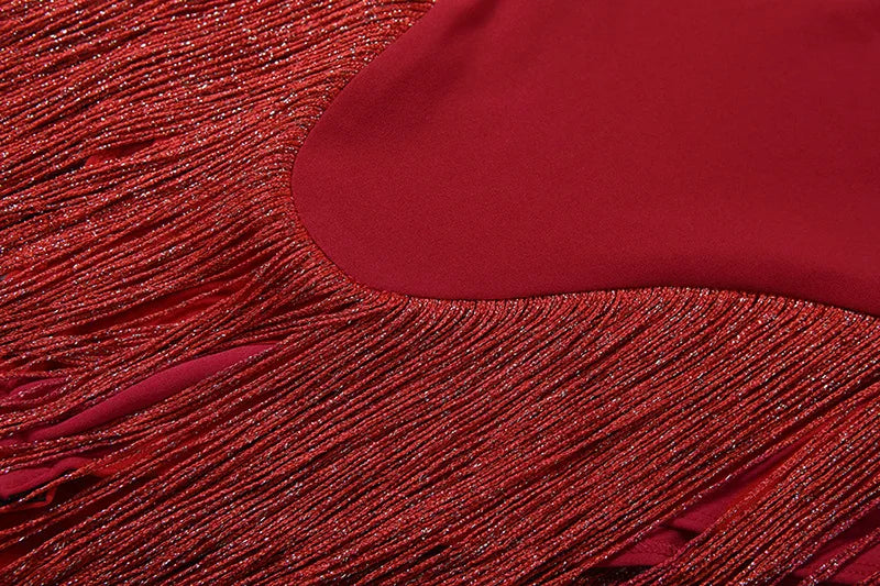 Strapless Fringed Long Maxi Dresses for Woman Fashion Clothing 2026 Red Black White Sexy Party Dresses