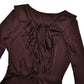 Ruffled V Neck Flare Sleeve Mini Dress Elegant Sexy Satin Spring Dresses for Women Clothing 2025