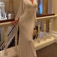 Women Deep V Neck Flutter Sleeve Maxi Dress Cape Sleeve Mermaid Evening Elegant Wedding Guest Long Party Dress Vestidos