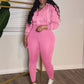 Sporty 2 Piece Set Woman Tracksuit Fall Trend Warm Hooded Zip Jacket+Leggings Matching Street Casual Stretch Outfits