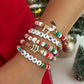 5Pcs/Set Christmas Tree Elk Snowman Pendant Bracelet Women Merry Christmas Elastic  Rope Bracelet New Year Jewelry Gift