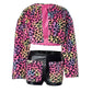 Colorful Leopard Print 2 Piece Set Women Plush Cardigan Long Sleeve Crop Coat+Leather Patchwork Mini Shorts Wild Suit