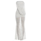 Lace White Dresses Woman Elegant Strapless Asymmetrical Drape Fishtail Maxi Dress Evening Gown
