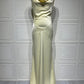Satin Backless Draped Sexy Maxi Dress Women Fashion Cowl Neck Sleeveless High Waist Club Party Long Dress Female New