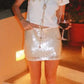 Women Sexy Sequin Mini Skirts Club High Waist A-Line Mesh Short Skirt Trendy Sparkly Bodycon Skirts Party Wear