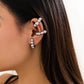 1Pair Unique Punk CCB Ball Beads Clip Earrings for Women Trendy No Piercing Ear Cuff Fake Cartilage Earring Jewelry Accessories
