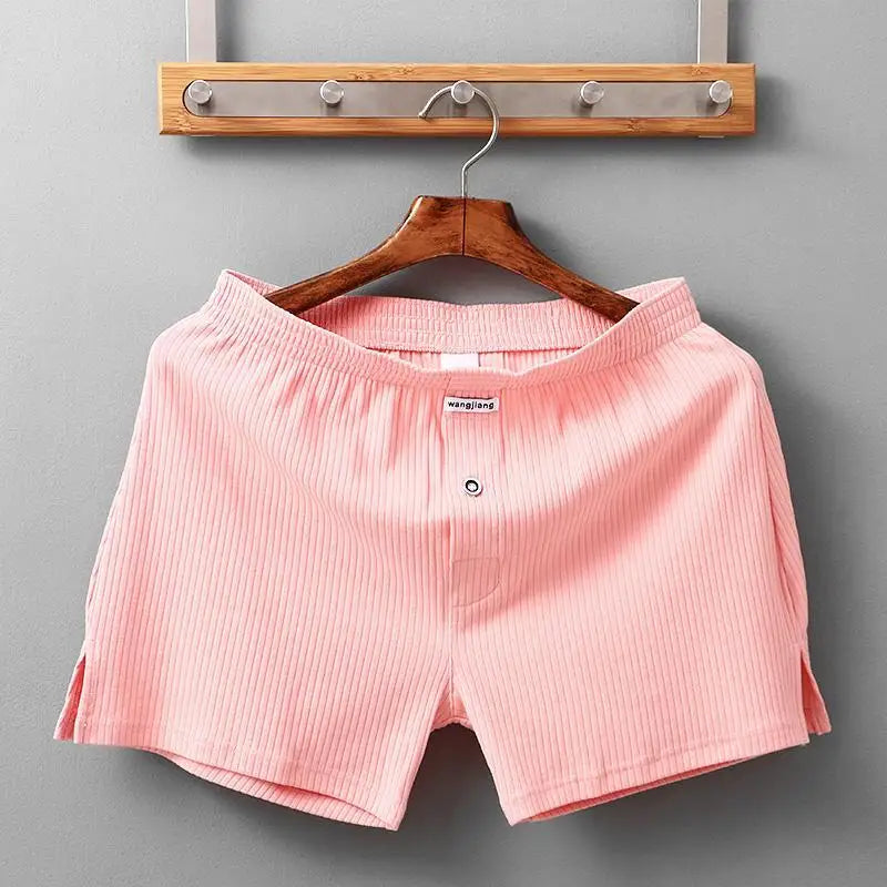 Stretch Cotton Underwear Mens Boxer Shorts Threaded Aro Pants Sleepwear Loungewear Shorts Boxers Male Underpants Panties
