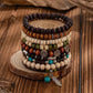 9Pcs/Set Ethnic Feather Tree of Life Pendant Bracelet for Men on Hand Elastic Wooden Beaded Bangles Couple Jewelry Gift