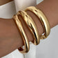 3 Styles Irregular Geometric Stackable Bracelets for Women Fashion Glossy Gold Color Spring Opening Bangle Party Jewelry