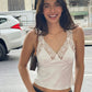 Lace Trim Satin Tank Tops for Woman Sexy White Black V Neck Backless Crop Tops Summer 2026 Woman Fashion