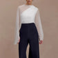 Chiffon Sheer White Sexy Shirt Women Elegant Summer Long Sleeve Cape Sleeve Backless T-shirt Female Fashion Tees
