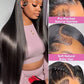 220 Density Bone Straight Brazilian Human Hair 13x6 13x4 HD Transparent Lace Frontal Wig Pre Plucked For Women