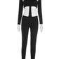 Sexy Halter Backless Jumpsuit Women Y2K Long Sleeve Hollow Midnight Street Workout Activity Stretch Fitness Overalls