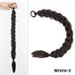 24inches Synthetic Long Braided Ponytail Hair Extensions for Women Black Brown Pony Tail with Hair Rope High Temperature Fiber