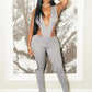Sexy Hipster Women Tracksuit 2 Piece Set Deep V-Neck Sleeveless Bodysuit+Leggings Matching Hipster Streetwear Outfits