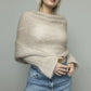 Knitted Shrug Cross Backless Sweater Casual Long Sleeve Off The Shoulder Top for Woman Clothing
