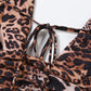 Leopard Print Cowl Neck Backless Tank Top 2000s Y2k Sexy Club Crop Tops for Women Clothing Fashion 2024