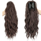 Synthetic Claw Clip Ponytail 18Inch Long Wavy Black Brown Heat Resistant Type Layered Horse Tail  Hair Extension