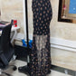 Coquette Star Print Maxi Skirt Women High Waist Smocked Tiered Ruffle Hem Semi Sheer Y2K Aesthetic Casual Streetwear