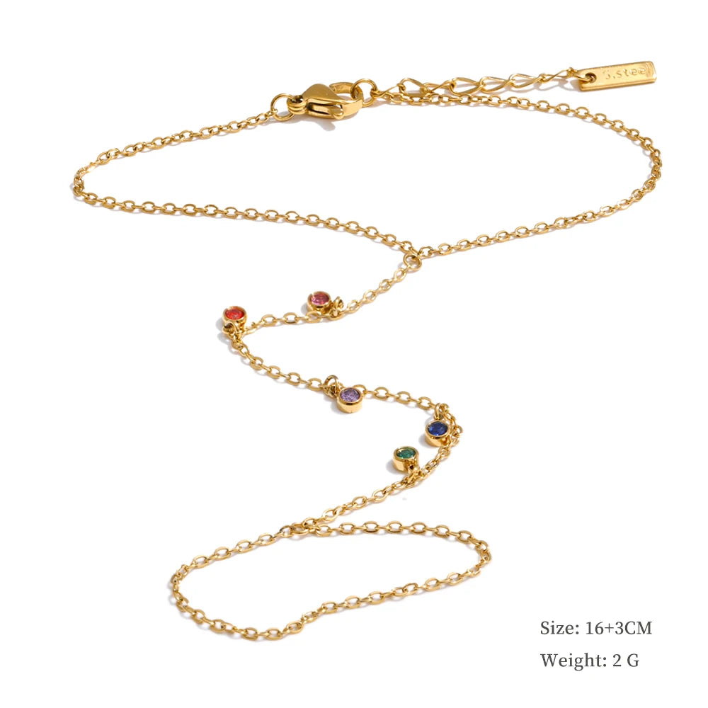 Trendy Stainless Steel Zircon Beads Back of Hand Chain Finger Bracelet Fashion Chic Sexy Jewelry Waterproof Wholesale Gift