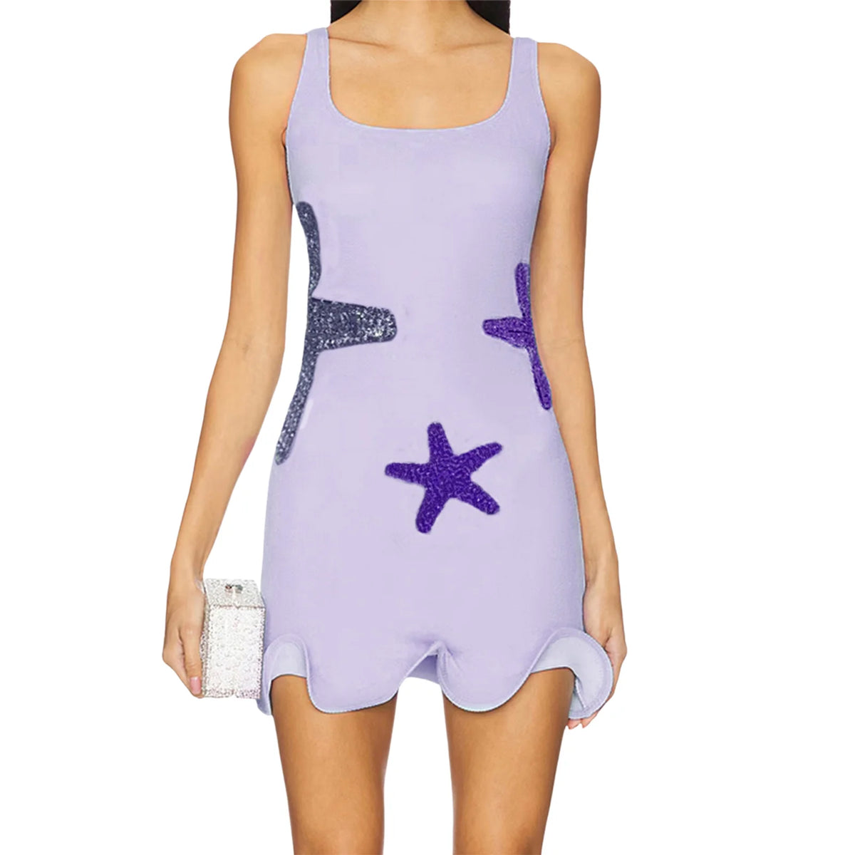 Sparkling Sequined Strap Women's Knit Mini Dress Elegant Shiny Sleeveless Bodycon Holiday Dresses Beach Party Vestido