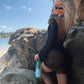 Women Bikini Cover-Ups Solid Color See-Through Long Sleeve Backless Beach Knitted Mini Dress Swimwear Sunscreen Blouse