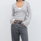 Wrap Sweater Tops for Women Lightweight Side Tie Front Ballet Wrap Cardigan Elegant V Neck Fitted Cropped Sweaters